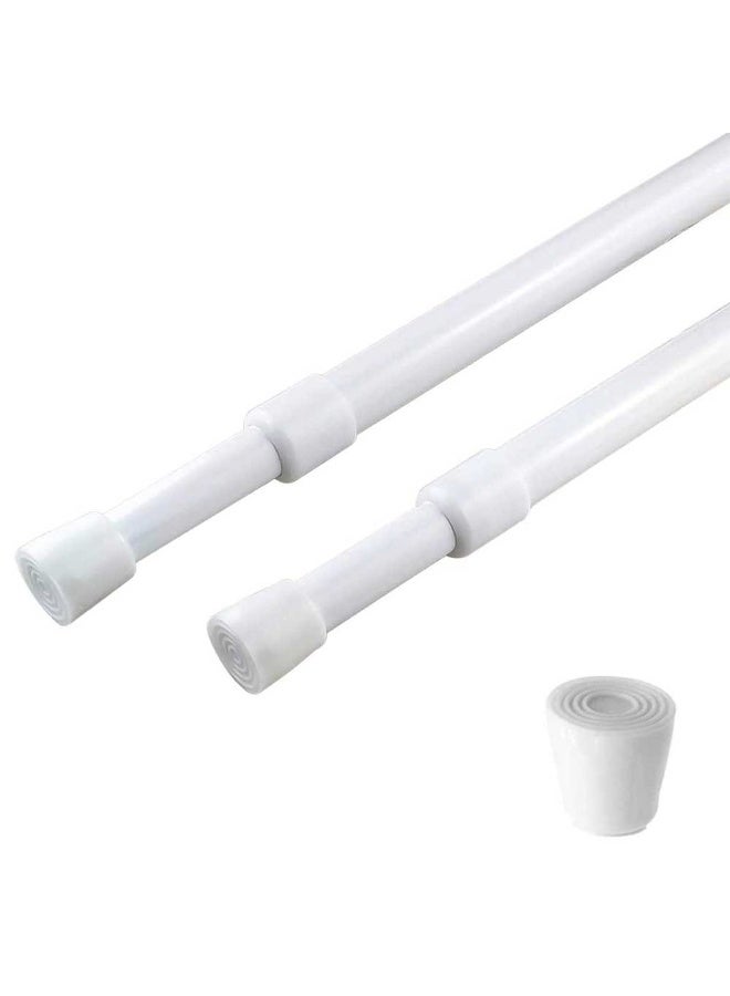 Blu-Pier Tech 2 Pack Curtain Rod Adjustable 28-43 Inches，5/8" Diameter， White，Small Short Expandable Spring Loaded Tension Rods For Window, Bathroom, Cupboard,Kitchen - Image 1